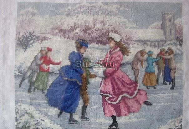 Картина вышивка танцы на льду Москва