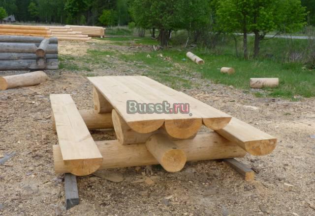 Рубленные столы со скамейками Москва