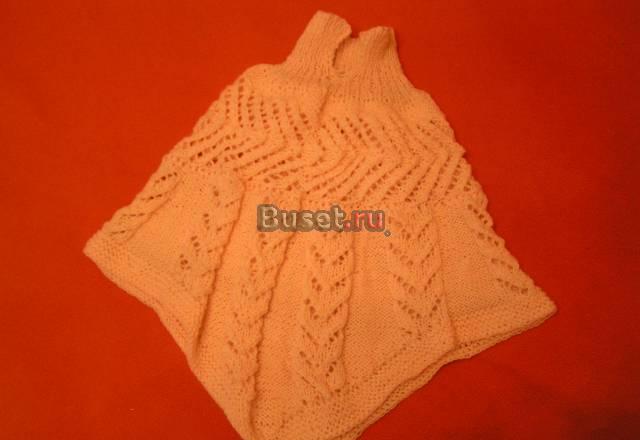 Новое вязаное пончо,  Цвет бежево-розовый Москва