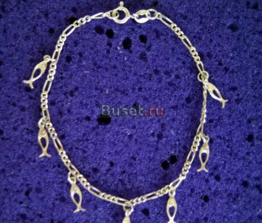 Браслет Рыбки, серебро ,18 см Москва