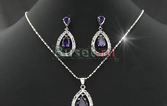 Набор с аметистами и топазами (кулон и серьги) Москва