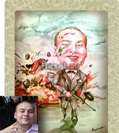 Шарж по фотографии Москва