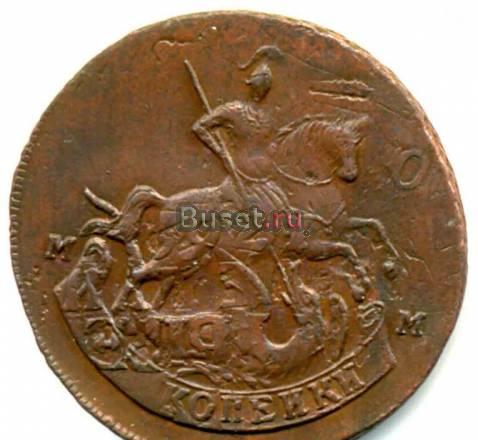 2 Копейки 1788г-ММ-Перечекан из 4 Копеек 1762г-XF Москва