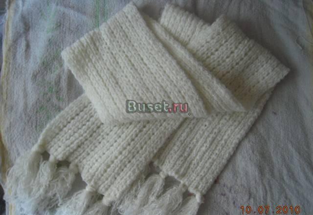 Вязаный шарф белый Санкт-Петербург