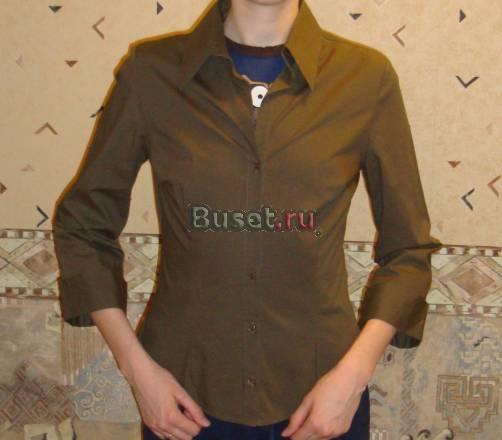 Рубашка, хлопок, цвет хакки, рукав 3/4 Санкт-Петербург