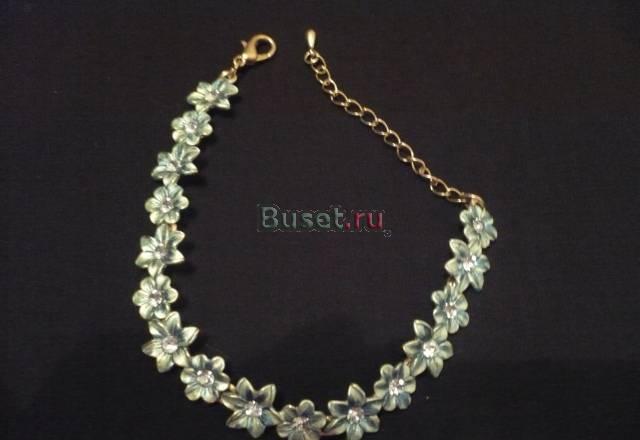 Браслет с голубыми цветами Москва