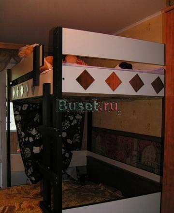 Каркас кровати-чердака черно-белый мёррум Москва