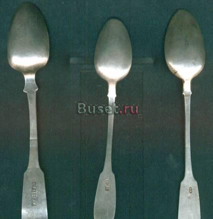 Серебро. три чайные ложки. 84 проба Черниговка