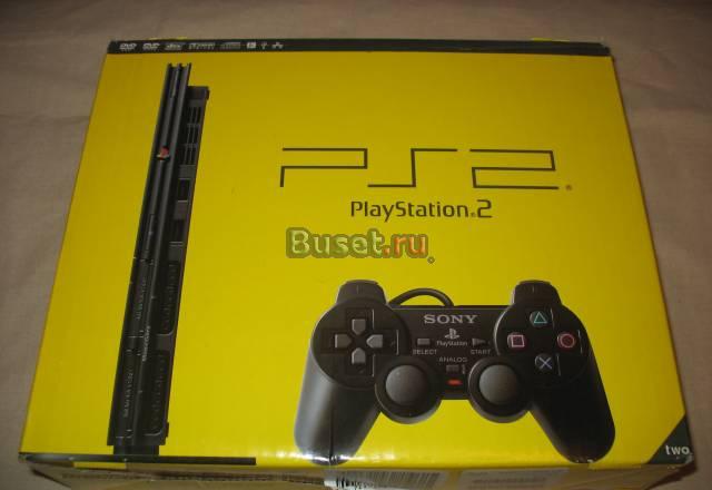 PS2 (PlayStation 2) Slim scph-77008 с чипом+диски Москва