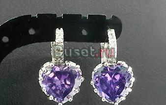 Серьги с аметистами и топазами Москва