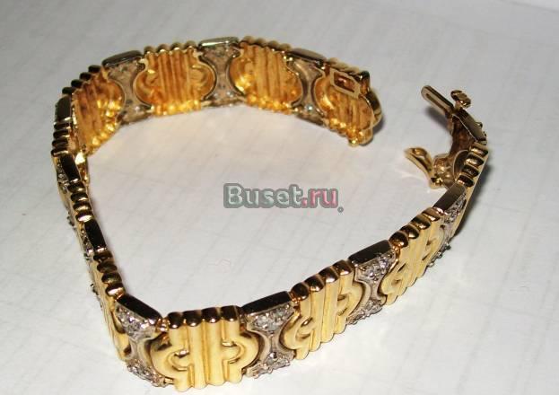 Золотой браслет 27 граммов 65 бриллиантов Москва