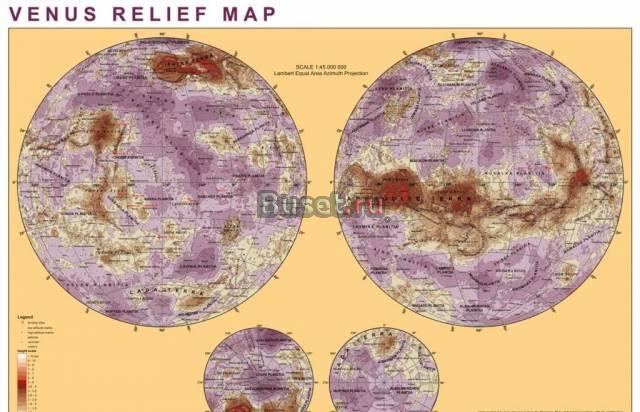 Карта рельефа Венеры Москва