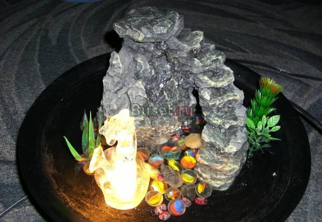 Декоративный настольный фонтан с подсветкой Москва