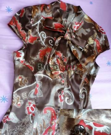 Блузка(рубашка) коричневая шёлковая Пермь