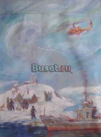 Картина картон масло 1971г. 2   f-artplanet.ru Москва