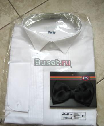 Белая рубашка под смокинг с бабочкой, Италия Москва