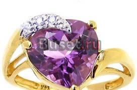 Золотое кольцо-аметист,бриллианты Москва