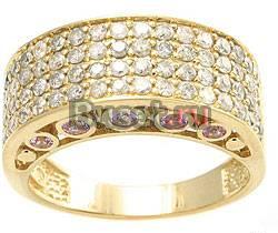 Золотое кольцо-бриллианты 1 карат,розовые сапфиры Москва