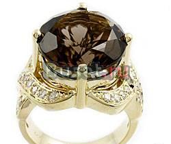 Золотое кольцо-бриллианты 0,5 карата,раухтопаз Москва