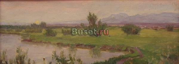 Картина картон масло 1951г. 2   f-artplanet.ru Москва