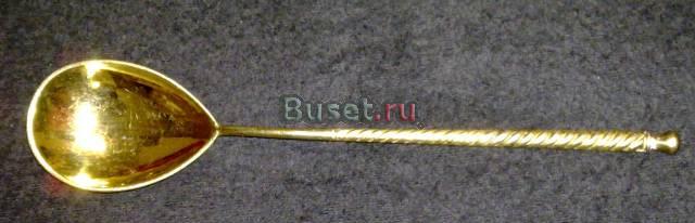 Чайная ложечка. Серебро 875пр. позолота Москва