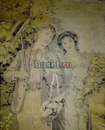 Гобелен. европа. XIXв подпись Москва