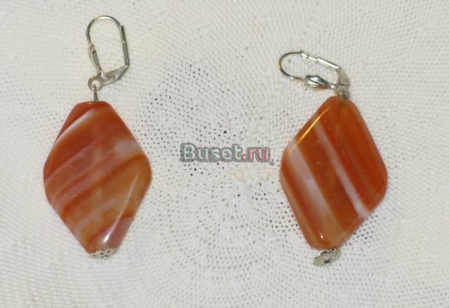 Серьги с сердоликом Москва