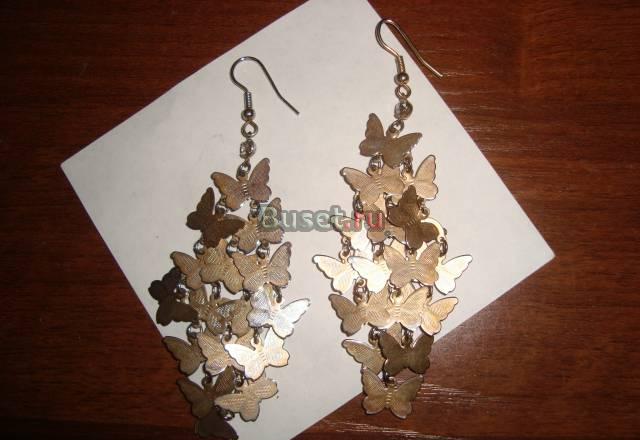 Серьги бабочки Москва