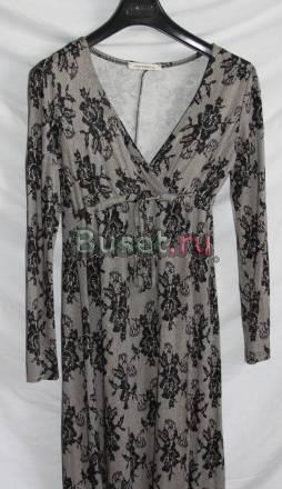 Платье серое, высокая талия Москва