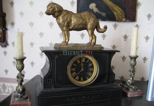 Старинные каминные часы, мрамор Москва
