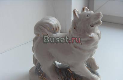 Гжель. Лайка. Старинная статуэтка 50-х годов Москва