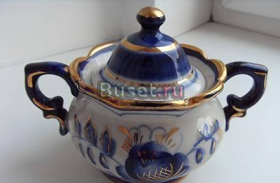 Гжель. Сахарница. Старинная , 60-х годов Москва