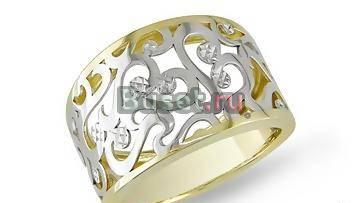 Двухцветное золотое кольцо Москва