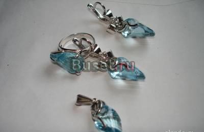 Комплект с топазами-бриолетами в белом золоте 585 Москва