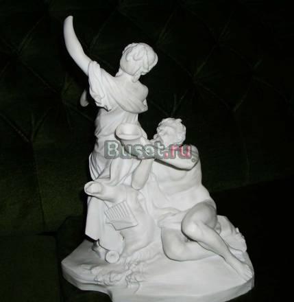 Статуэтка, бисквит - "сатир и нимфа". Севр. 1909г Москва