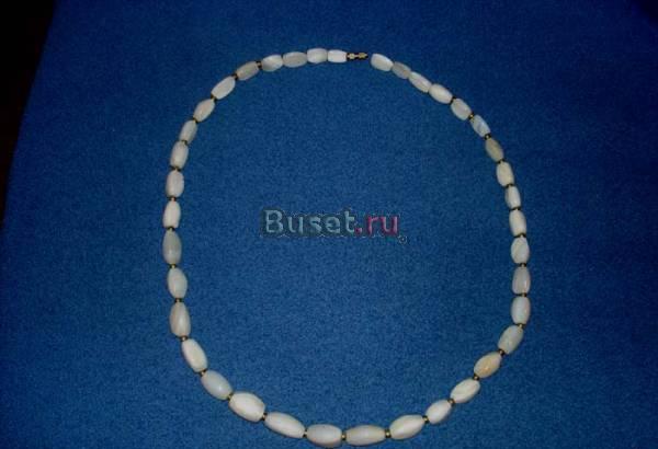 Бусы из натурального белого агата Москва