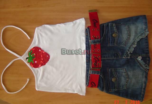 Джинсовая юбка + топ р. 116-122 Санкт-Петербург