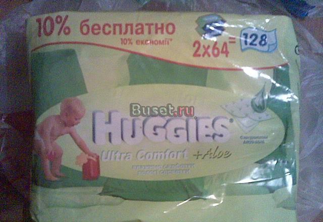 Влажные салфетки Huggies Ultra Comfort Aloe Москва