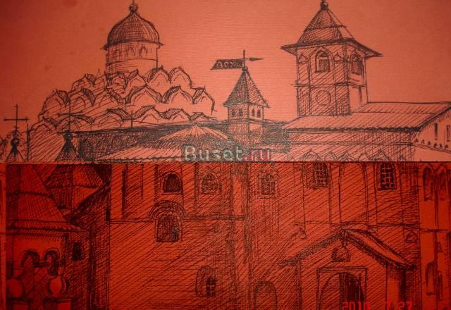 Картина.графика.монастырь Санкт-Петербург