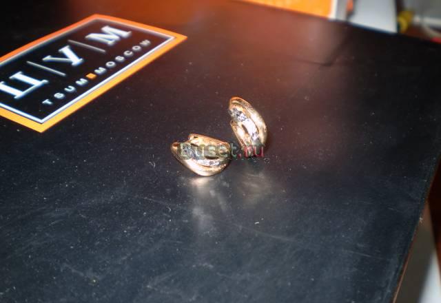 Серьги из белого и розового золота Москва