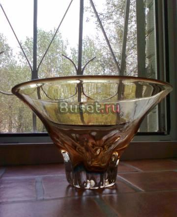 Ваза-конфетница. Цветное стекло. 80-ые гг. Винтаж Москва