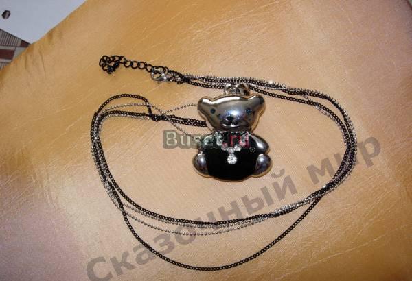 Колье Медвежонок с бусами со стразами Swarovski Москва