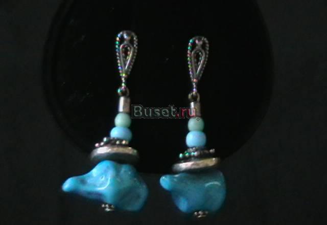 Серьги серебряные с бирюзой Ростов-на-Дону