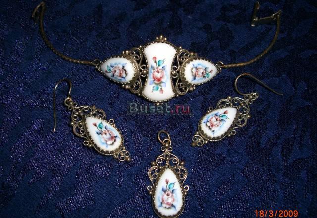 Набор украшений  с финифтью Москва