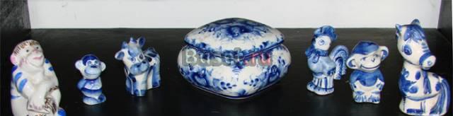 Фигурки + Шкатулка Гжель Москва