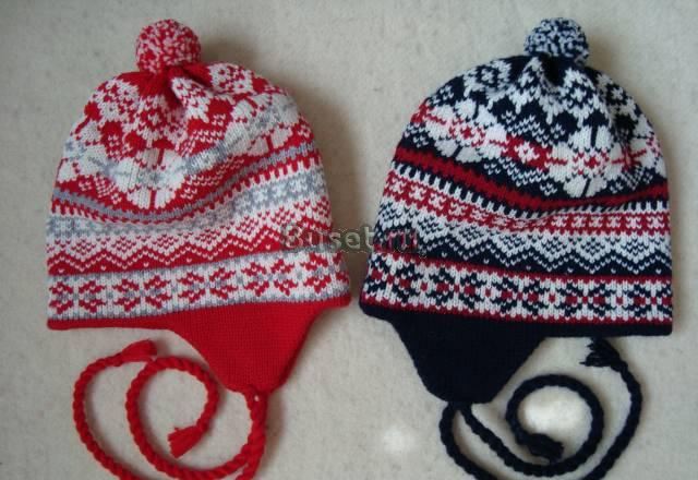 Шапочки шерстяные со скандинавским узором Москва