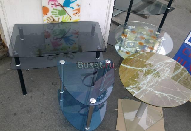 Столики подставки полки часы из стекла Москва