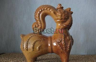 Графин керамический Козел. Винтаж Москва