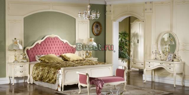 Кровать "Изабель" 1,8, изголовье ткань, массив Москва