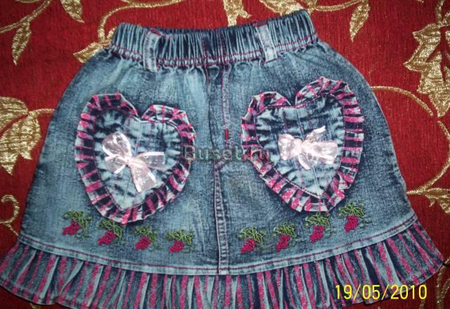 Юбка джинсовая на 3-4 года + косынка Санкт-Петербург